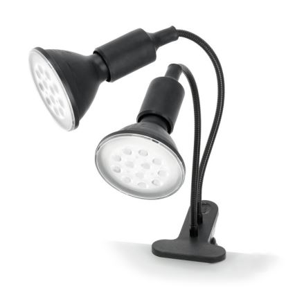 Flessibile lampada da tavolo con clip per la coltivazione di piante PLANTY 2xE27/30W/230V nero