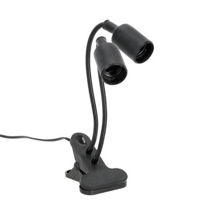 Flessibile lampada da tavolo con clip per la coltivazione di piante PLANTY 2xE27/30W/230V nero