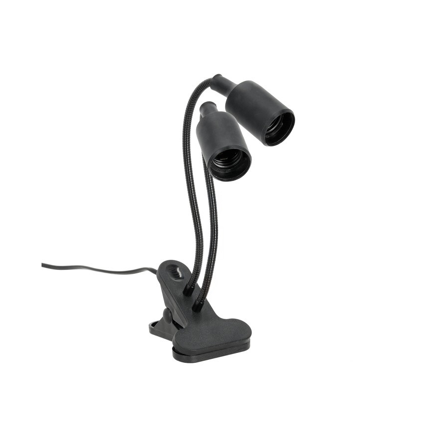 Flessibile lampada da tavolo con clip per la coltivazione di piante PLANTY 2xE27/30W/230V nero