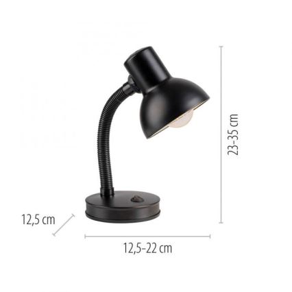 FLESSIBILE LAMPADA DA TAVOLO FLEXI JUST LIGHT 11080-18 1xE27/25W/230V nera