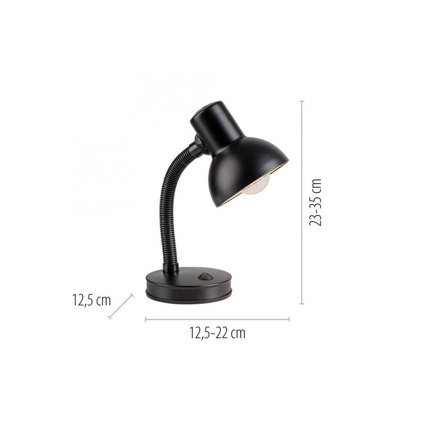 FLESSIBILE LAMPADA DA TAVOLO FLEXI JUST LIGHT 11080-18 1xE27/25W/230V nera