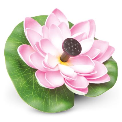 Fontana solare 1,4W/7V Ninfea rosa
