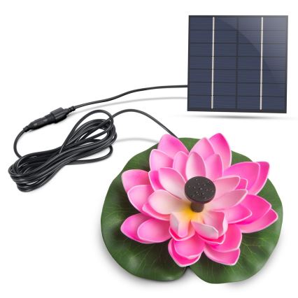 Fontana solare 1,4W/7V Ninfea rosa