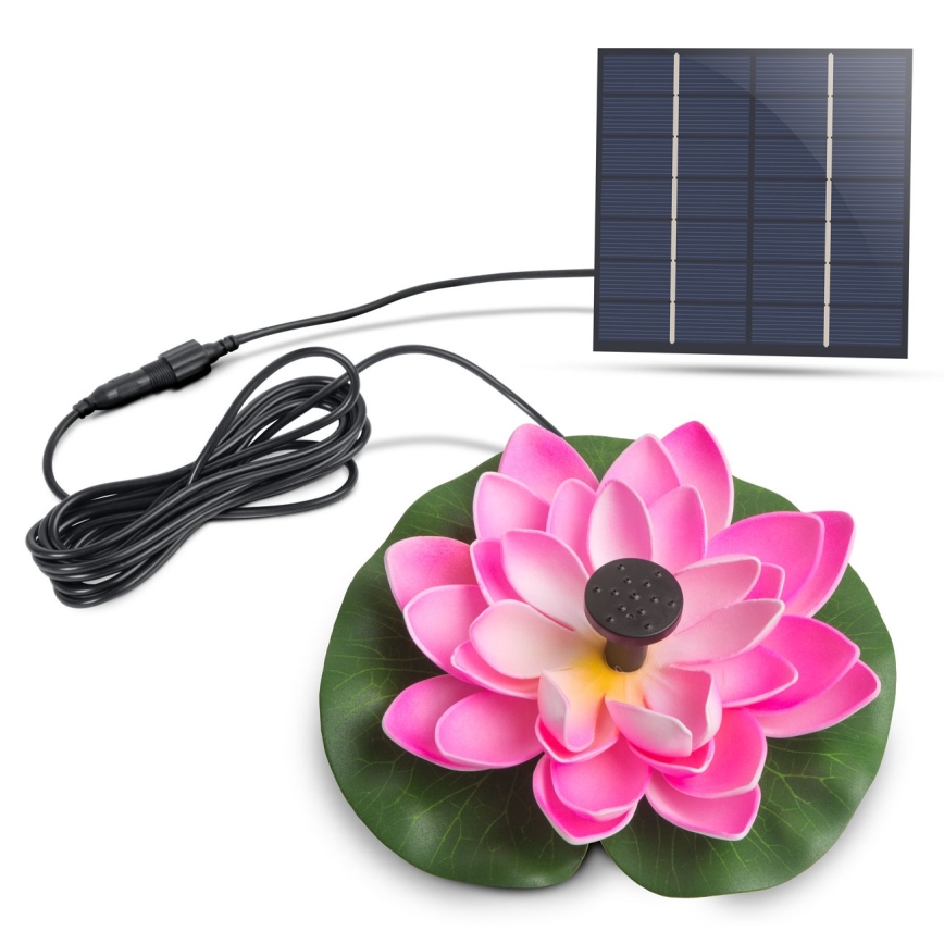 Fontana solare 1,4W/7V Ninfea rosa