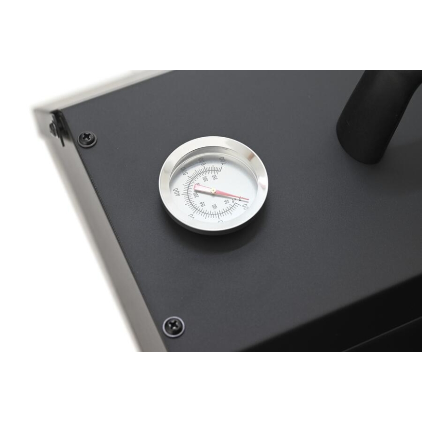 Forno per pizza con sportello e termometro 40x35,5x21 cm nero