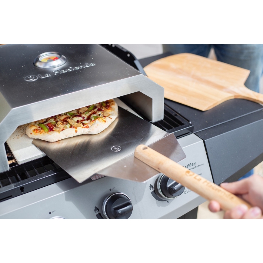 Forno per pizza per barbecue da giardino + piastra in ceramica e pietra