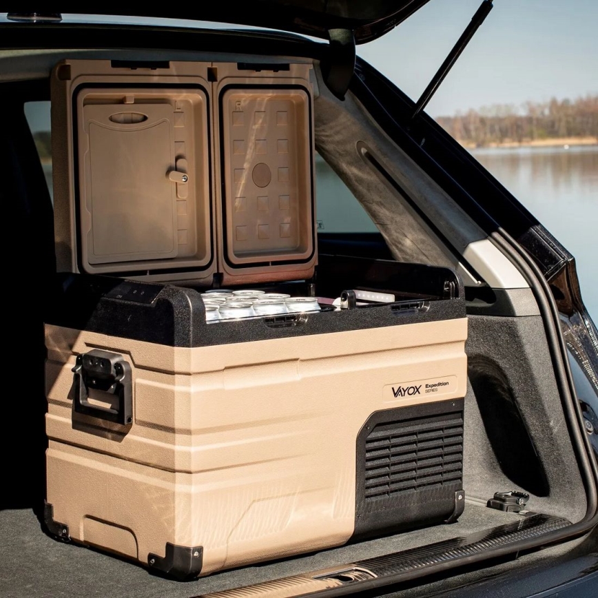 Frigorifero da viaggio con display LCD 39 l 230V/12V/24V marrone