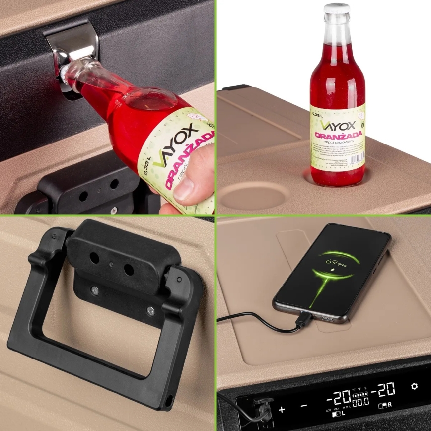 Frigorifero da viaggio con display LCD 39 l 230V/12V/24V marrone
