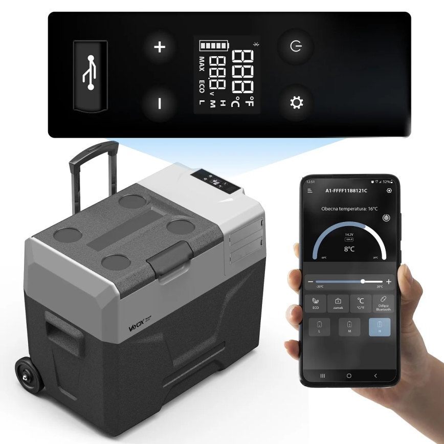 Frigorifero da viaggio con display LCD 40 l 230V/12V/24V nero