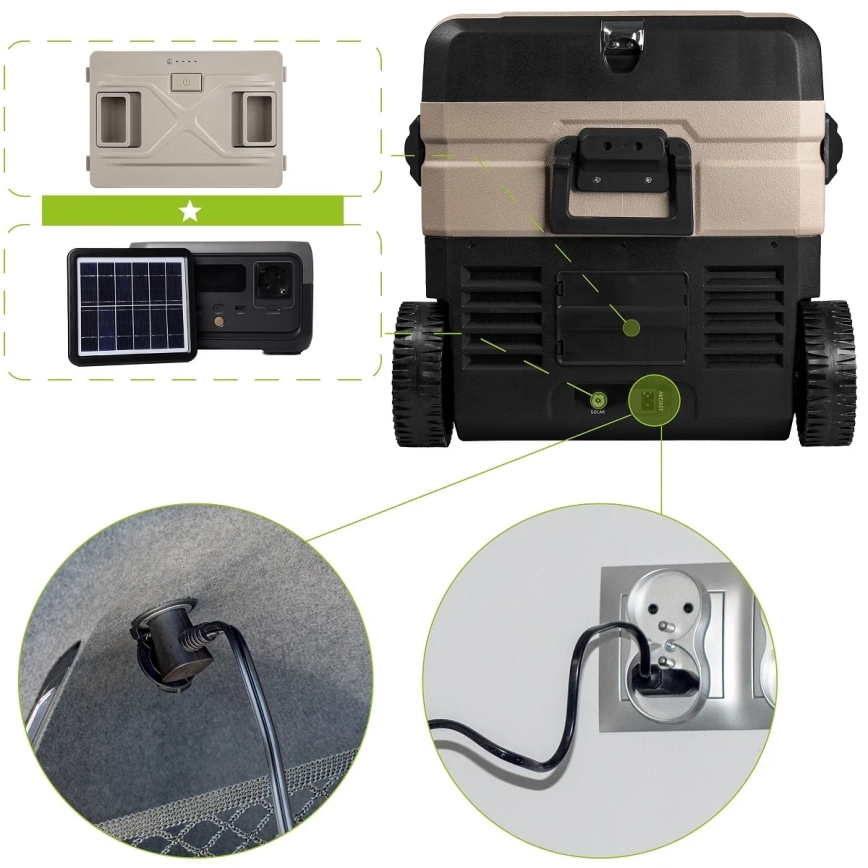 Frigorifero portatile per auto con display LCD 39 l 230V/12V/24V marrone
