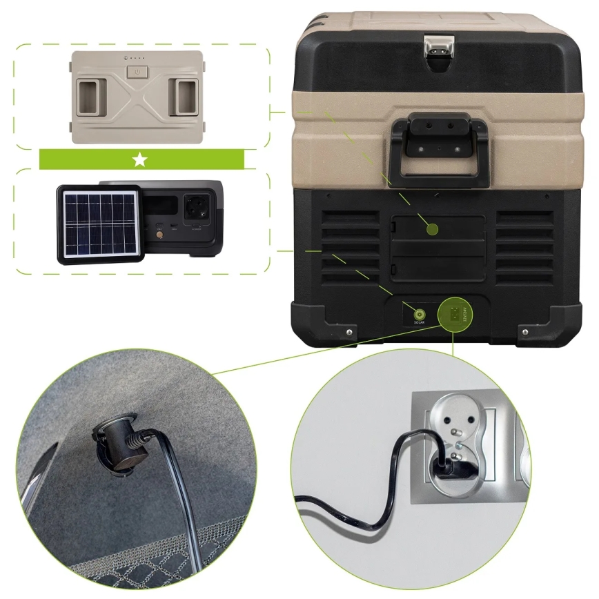 Frigorifero portatile per auto con display LCD 39 l 230V/12V/24V marrone