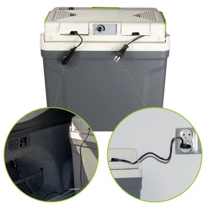 Frigorifero portatile per auto con funzione di riscaldamento 27 l 230V/12V/24V grigio