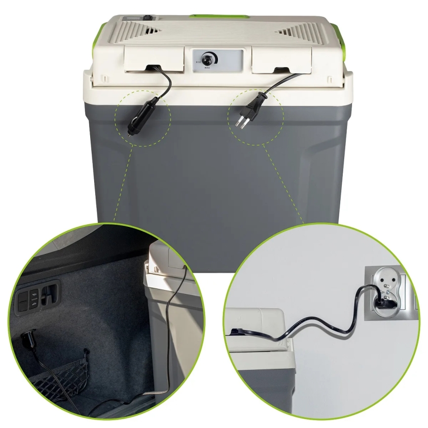 Frigorifero portatile per auto con funzione di riscaldamento 27 l 230V/12V/24V grigio