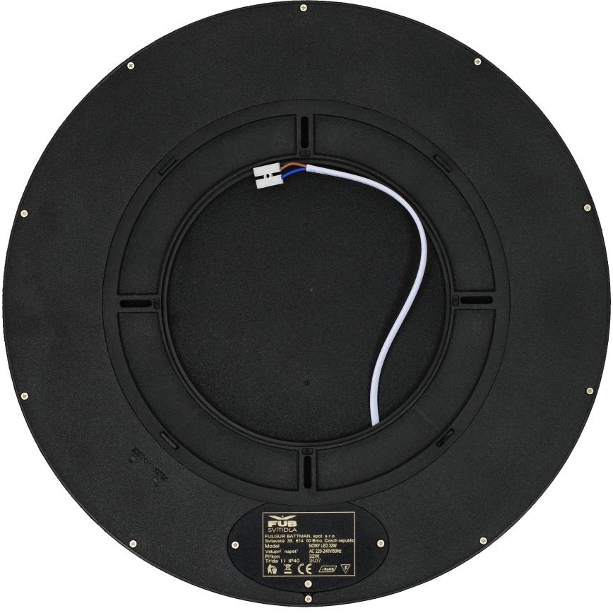 Fulgur 41813 - Plafoniera LED NOMY LED/32W/230V 3000/4000/6000K IP40 diametro 40 cm nero