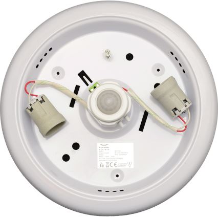 Fulgur s-22941 - Plafoniera a soffitto con sensore di movimento e sensore crepuscolare DARINA 2xE27/40W/230V Ø 30 cm bianca