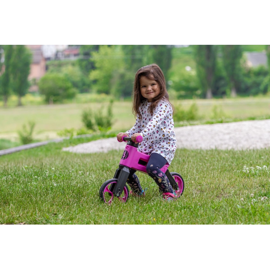 Funny Wheels - Bici senza pedali 2 in 1 RIDER SUPER SPORT rosa/nera