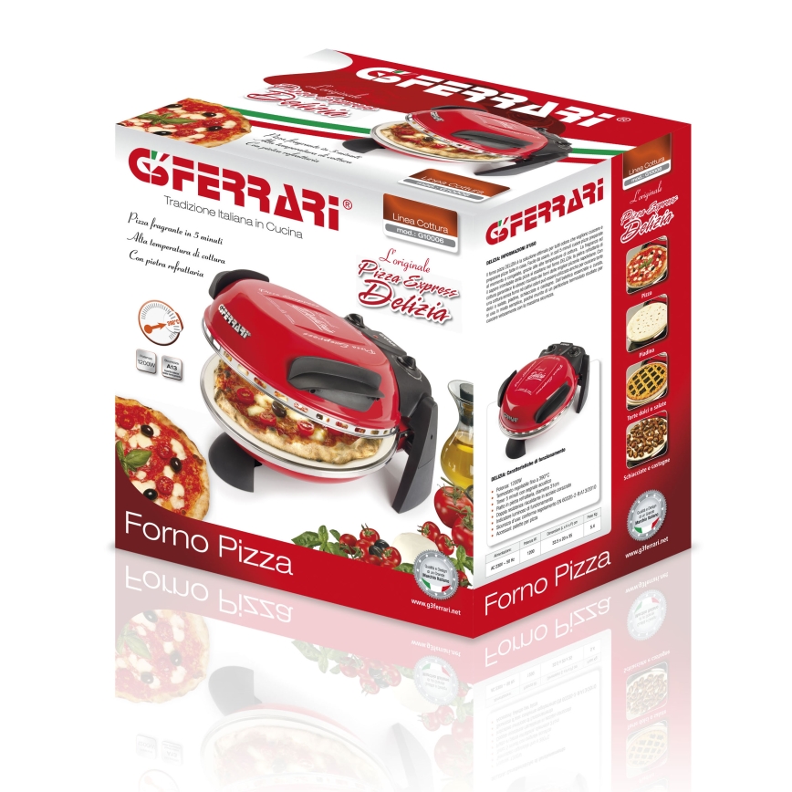 G3Ferrari G1000602 - Forno per pizza DELIZIA 1200W/230V rosso
