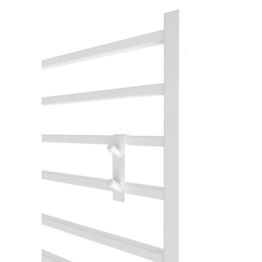 Gancio per radiatore in acciaio inox/bianco