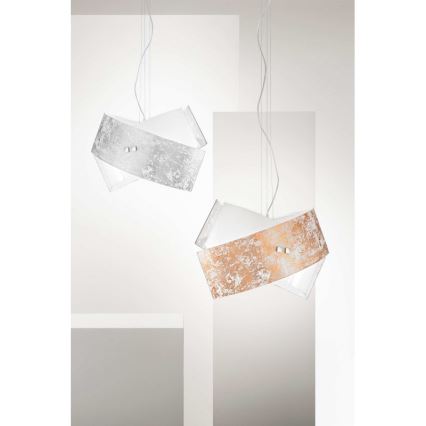 Gea Luce CAMILLA S G arg - Lampadario a sospensione con filo CAMILLA 2xE27/70W/230V argento