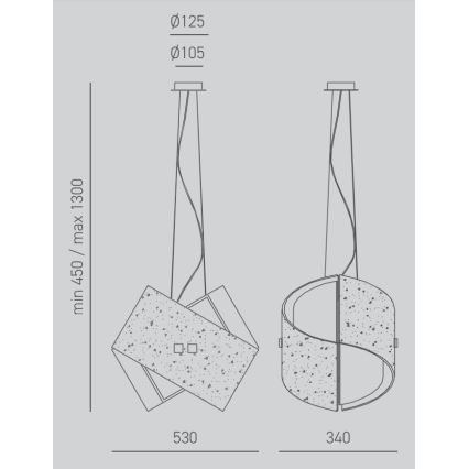 Gea Luce CAMILLA S G arg - Lampadario a sospensione con filo CAMILLA 2xE27/70W/230V argento