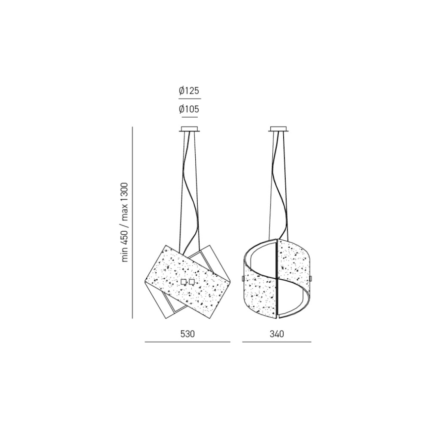 Gea Luce CAMILLA S G oro - Lampadario a sospensione con filo CAMILLA 2xE27/70W/230V oro