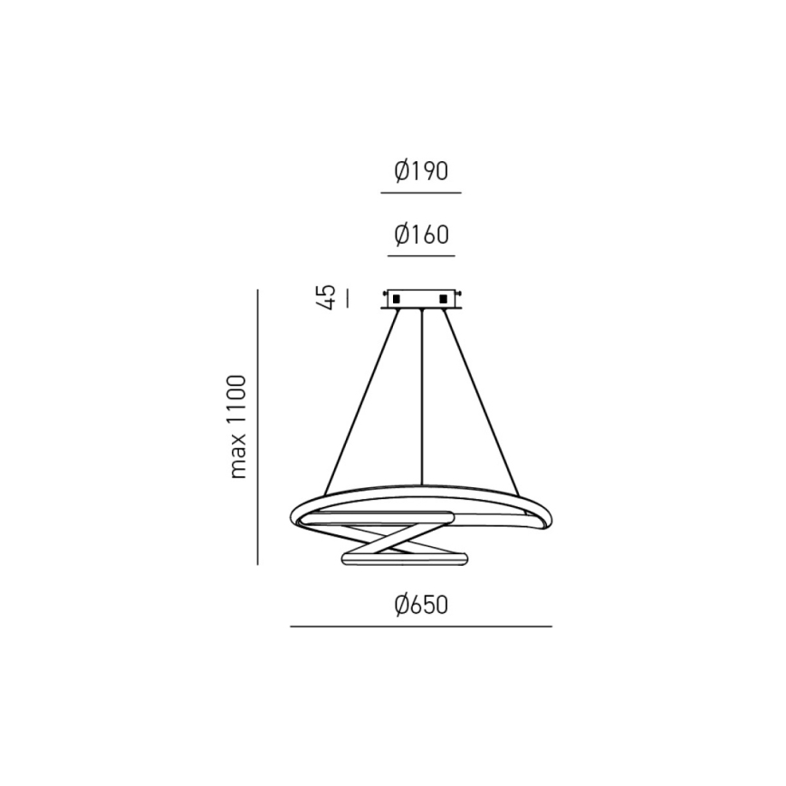 Gea Luce DIVA S G BIANCO - Lampadario a sospensione con filo LED dimmerabile DIVA LED/44W/230V bianco