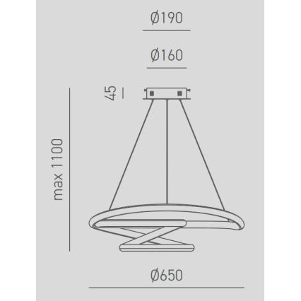 Gea Luce DIVA S G TITANIO - Lampadario a sospensione con filo LED dimmerabile DIVA LED/44W/230V grigio