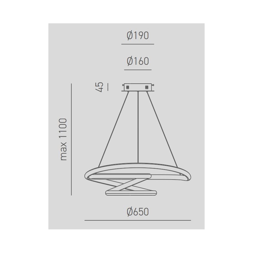 Gea Luce DIVA S G TITANIO - Lampadario a sospensione con filo LED dimmerabile DIVA LED/44W/230V grigio