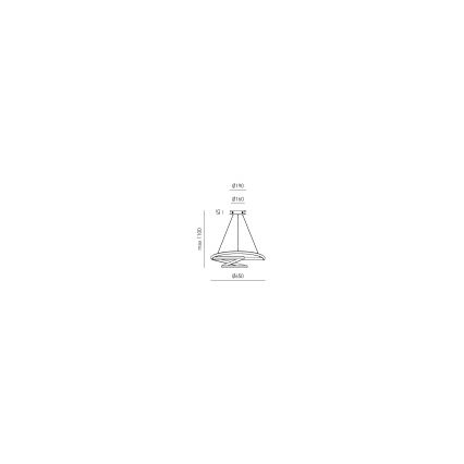 Gea Luce DIVA S G TITANIO - Lampadario a sospensione con filo LED dimmerabile DIVA LED/44W/230V grigio