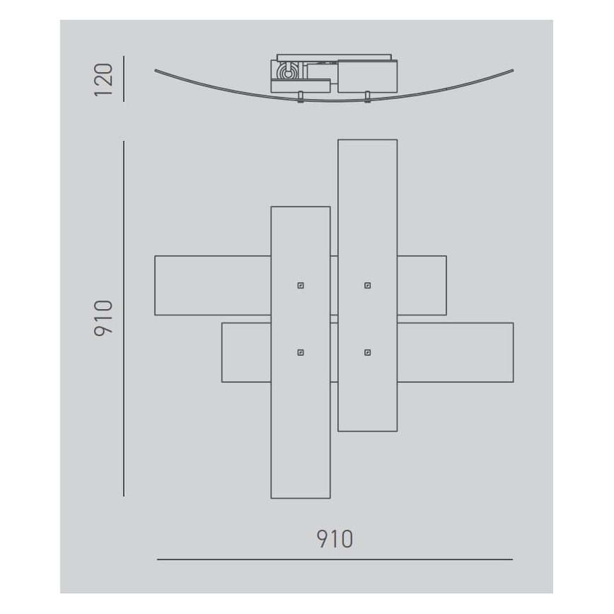 Gea Luce LARA P G oro - Plafoniera LARA 4xE27/52W/230V 91 cm oro
