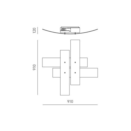 Gea Luce LARA P G oro - Plafoniera LARA 4xE27/52W/230V 91 cm oro