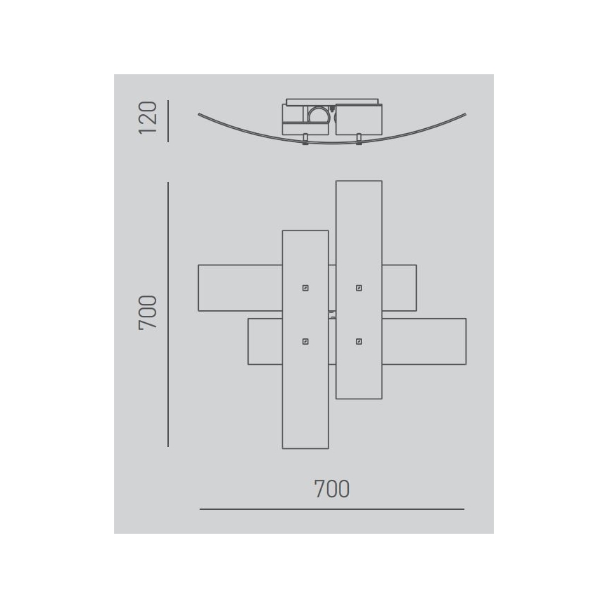 Gea Luce LARA P M oro - Plafoniera LARA 2xE27/70W/230V 70 cm oro