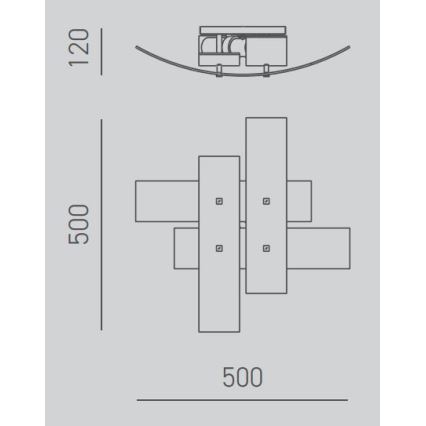 Gea Luce LARA P P oro - Plafoniera LARA 2xE27/52W/230V oro