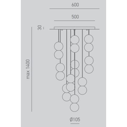 Gea Luce SFERA S10 G - Lampadario a sospensione con filo SFERA 10xG9/28W/230V