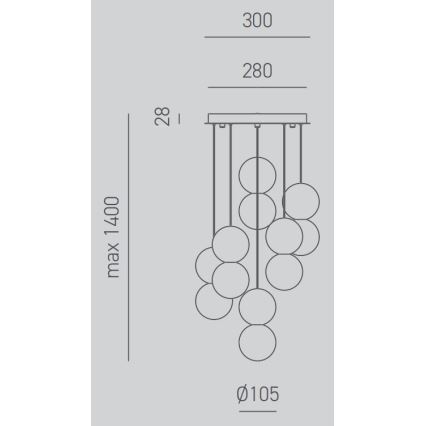 Gea Luce SFERA S6 G - Lampadario a sospensione con filo SFERA 6xG9/28W/230V