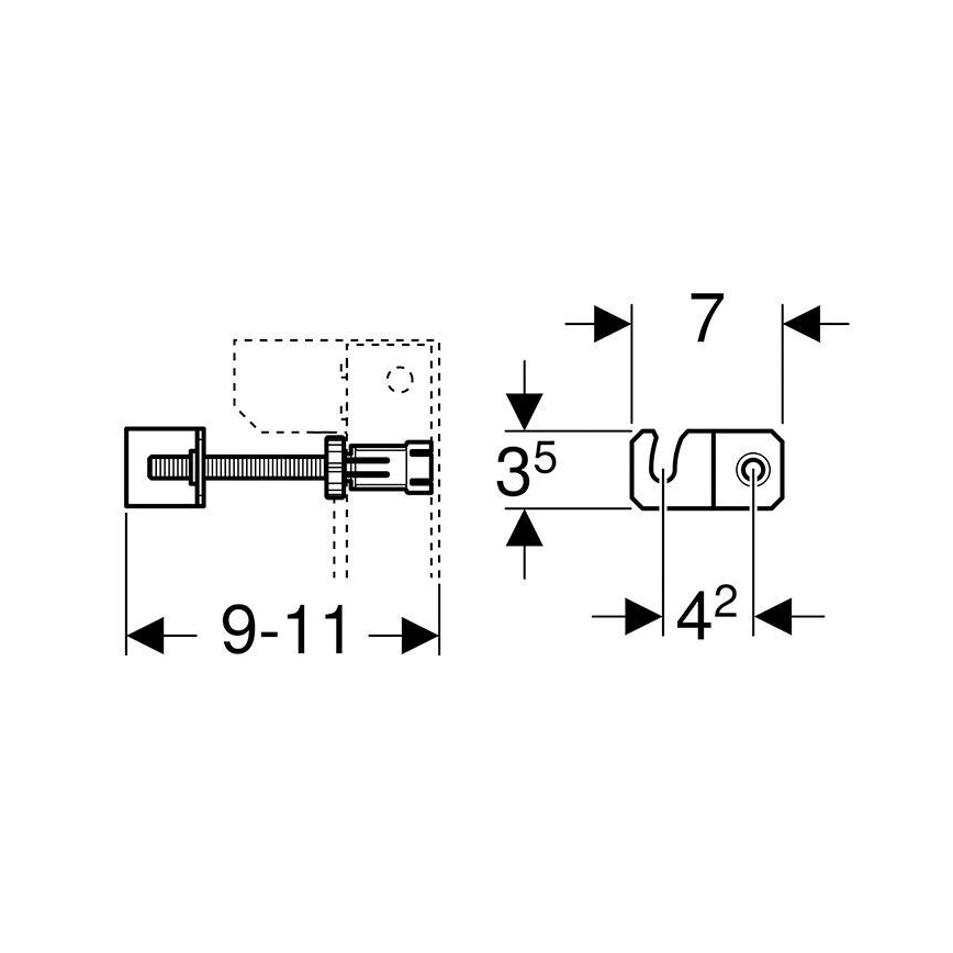 Geberit 111.013.00.1 - Kit per montaggio pre-wall Duofix 9-11 cm