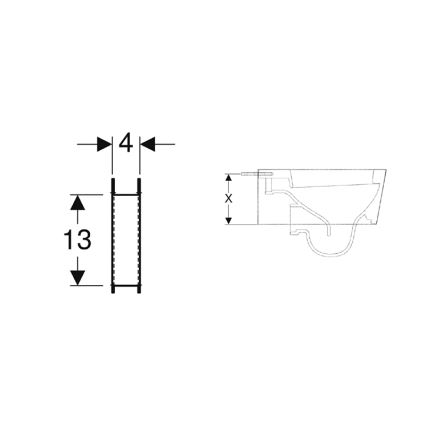 Geberit 111.847.00.1 - Set di supporti per vasi WC con superficie d'appoggio ridotta Duofix, 2 pezzi
