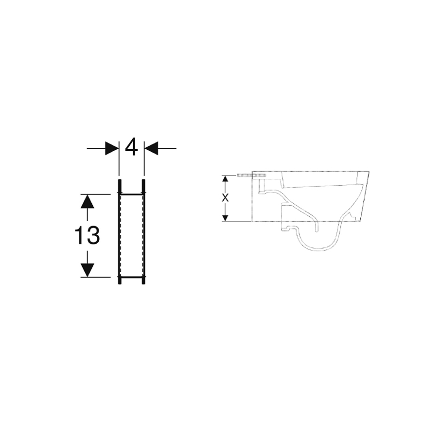 Geberit 111.847.00.1 - Set di supporti per vasi WC con superficie d'appoggio ridotta Duofix, 2 pezzi