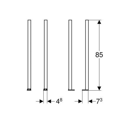 Geberit 111.848.00.1 - Kit di prolunghe per gambe Duofix, 2 pezzi