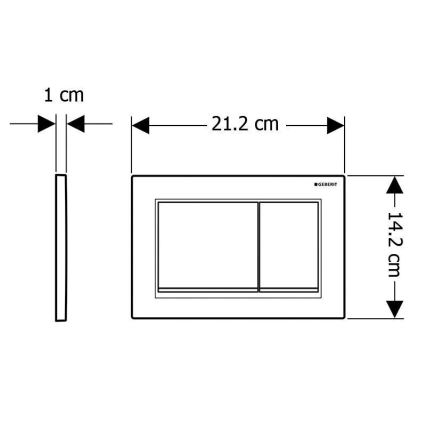 Geberit 115.080.01.1 - Pulsante di scarico Omega30 21,2x14,2 cm bianco