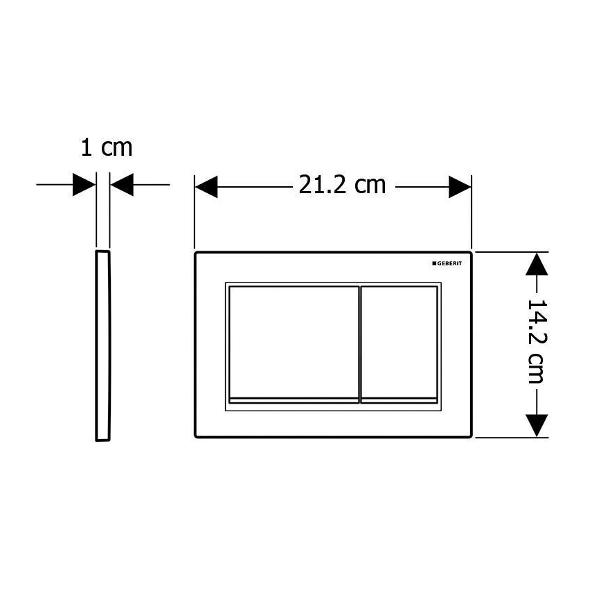 Geberit 115.080.01.1 - Pulsante di scarico Omega30 21,2x14,2 cm bianco