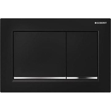 Geberit 115.080.KM.1 - Pulsante di scarico Omega30 21,2x14,2 cm nero/cromo lucido