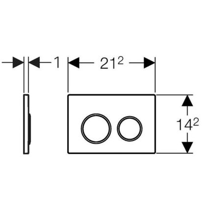 Geberit 115.085.KH.1 - Pulsante di scarico Omega20 21,2 x 14,2 cm cromo lucido/cromo satinato