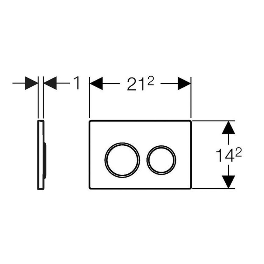 Geberit 115.085.KM.1 - Pulsante di scarico Omega20 21,2x14,2 cm nero/cromo lucido