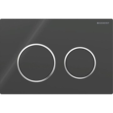 Geberit 115.085.KM.1 - Pulsante di scarico Omega20 21,2x14,2 cm nero/cromo lucido