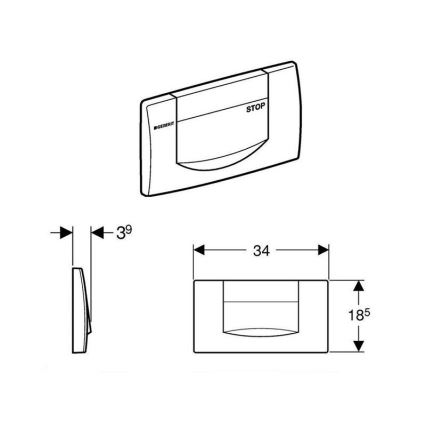 Geberit 115.222.11.1 - Pulsante di scarico 200F 34x18,5 bianco alpino