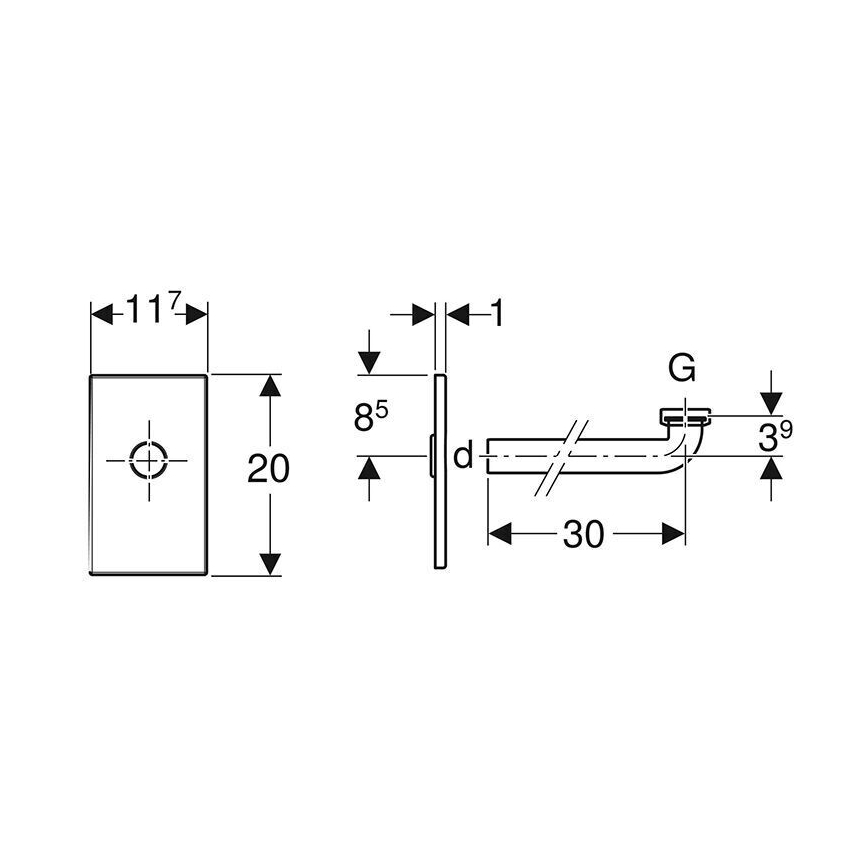 Geberit 115.416.11.1 - Kit di montaggio per lavabo, bianco alpino