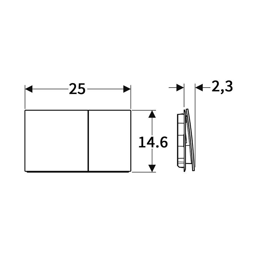 Geberit 115.622.QF.1 - Pulsante di scarico Sigma70 25 x 14,6 cm in ottone spazzolato