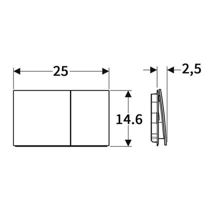 Geberit 115.622.SI.1 - Pulsante di scarico Sigma70 25x14,6 cm bianco