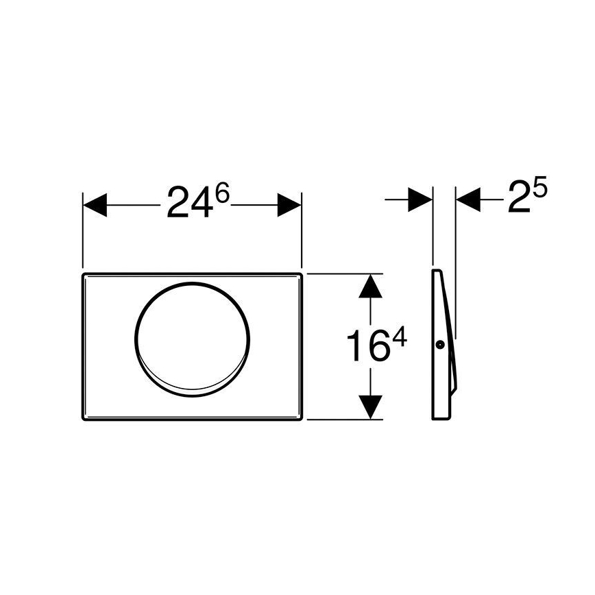Geberit 115.751.00.1 - Pulsante di scarico Mambo 24,6x16,4 cm in acciaio inox